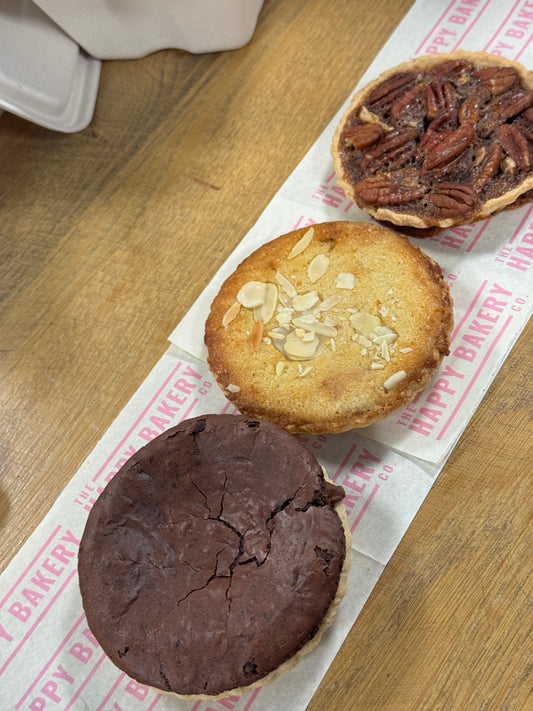 Luxury Valentine’s Mini Tart Trio – Bakewell, Pecan & Chocolate Brownie - Homemade & Great Taste Award Winning