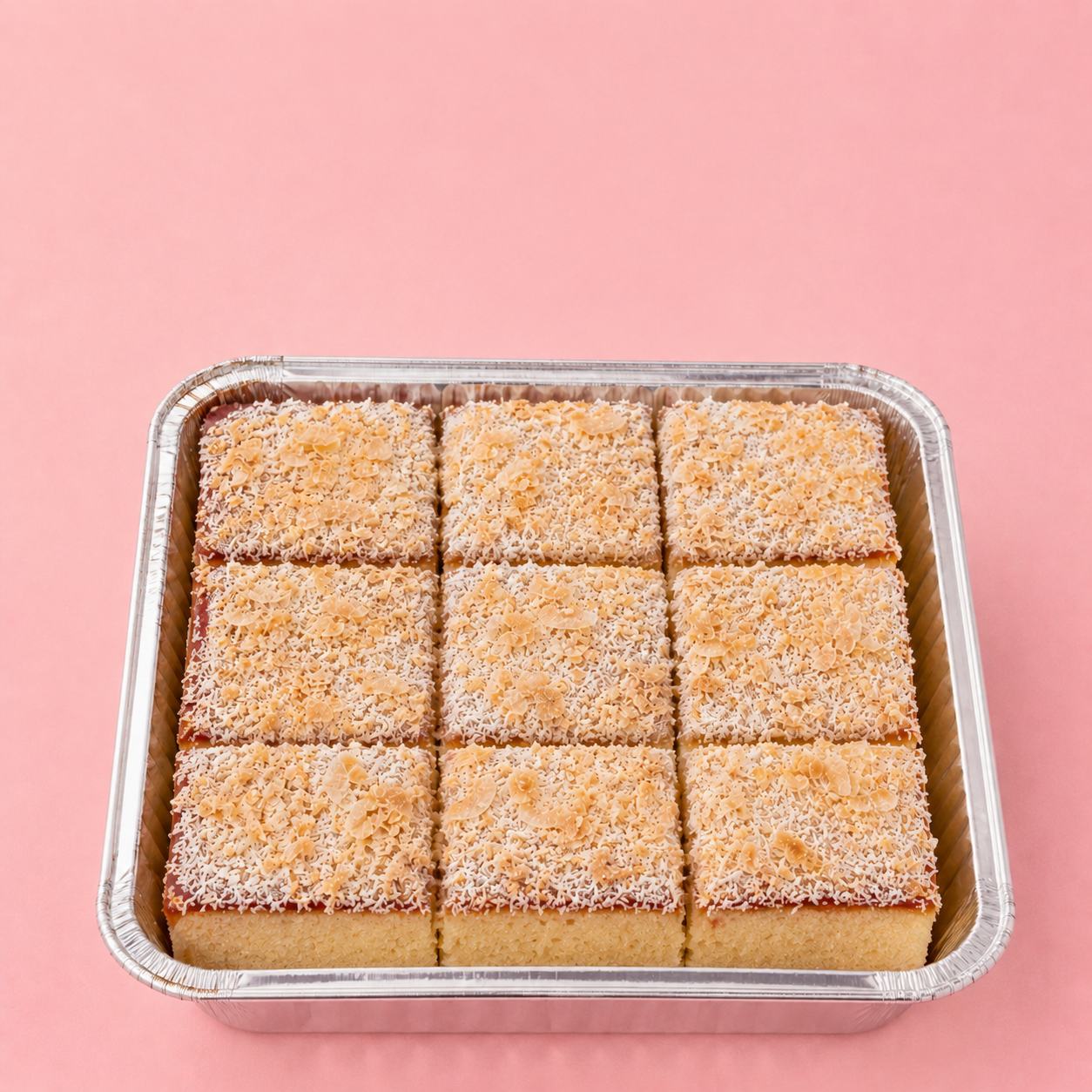 Jam & Coconut Cake | TOTTENHAM CAKE | Dairy or Vegan | Tray Bake | Postal Cakes | THE HAPPY BAKERY CO.