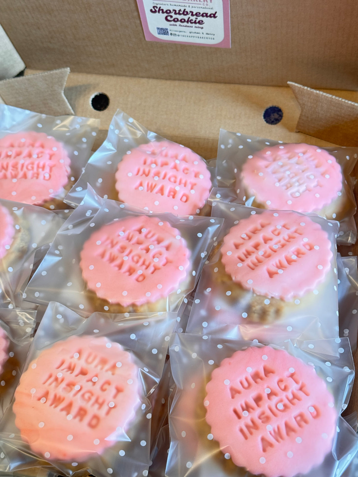 Personalised Shortbread Cookie Biscuits for Corporate Gifting – Edible company logo / custom stamped message | Employee perks & treats