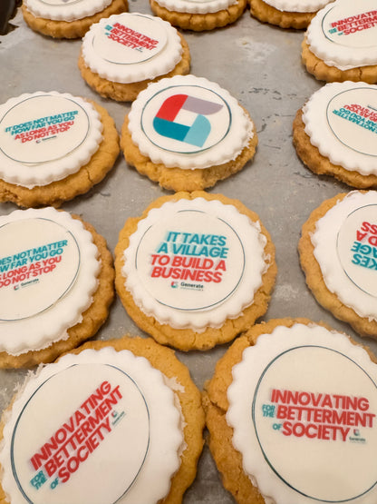 Personalised Shortbread Cookie Biscuits for Corporate Gifting – Edible company logo / custom stamped message | Employee perks & treats