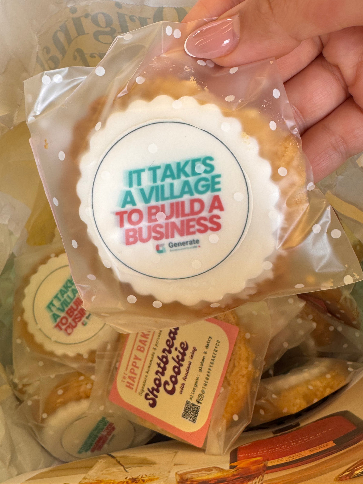 Personalised Shortbread Cookie Biscuits for Corporate Gifting – Edible company logo / custom stamped message | Employee perks & treats
