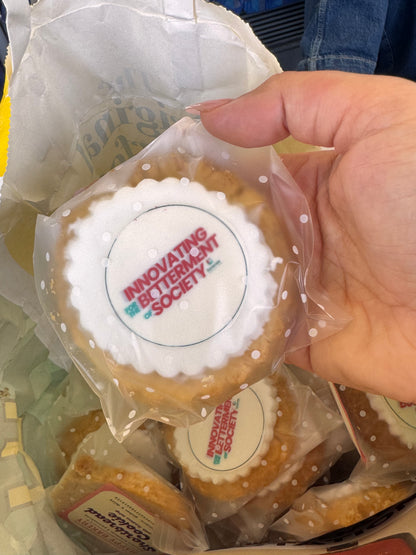 Personalised Shortbread Cookie Biscuits for Corporate Gifting – Edible company logo / custom stamped message | Employee perks & treats