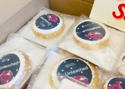 Personalised Shortbread Cookie Biscuits for Corporate Gifting – Edible company logo / custom stamped message | Employee perks & treats