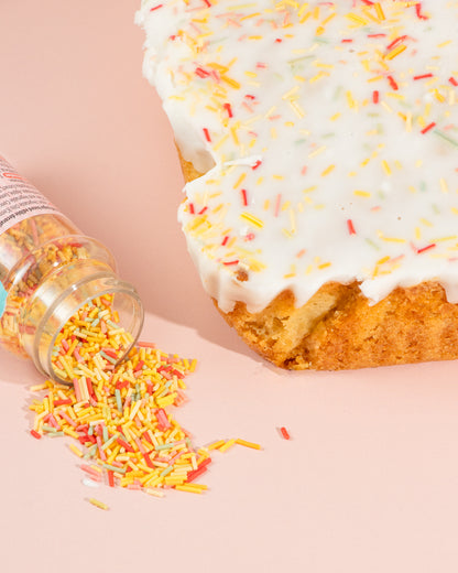 Old School Sprinkle Cake | Tray Bake Gift | Postal Bakes Cakes Treats | Dairy and Vegan options | THE HAPPY BAKERY CO.