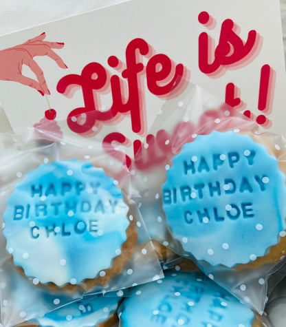 Personalised Shortbread Biscuit Cookies | Gift Postal Treats | THE HAPPY BAKERY CO. | Fondant Message